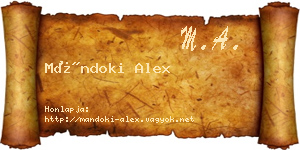 Mándoki Alex névjegykártya