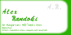 alex mandoki business card
